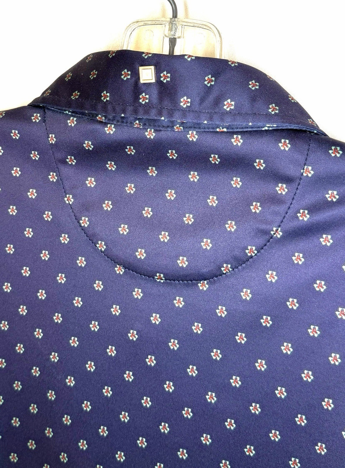 QED Style Polo Shirt Men’s Medium Blue Short Sleeve Polyester Blend Golf Golfer
