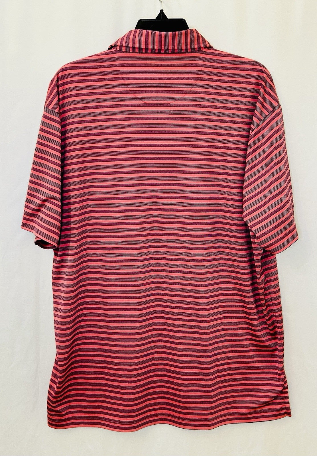 Daniel Cremieux Signature Collection Mens Large Red Striped Athletic Golf Polo