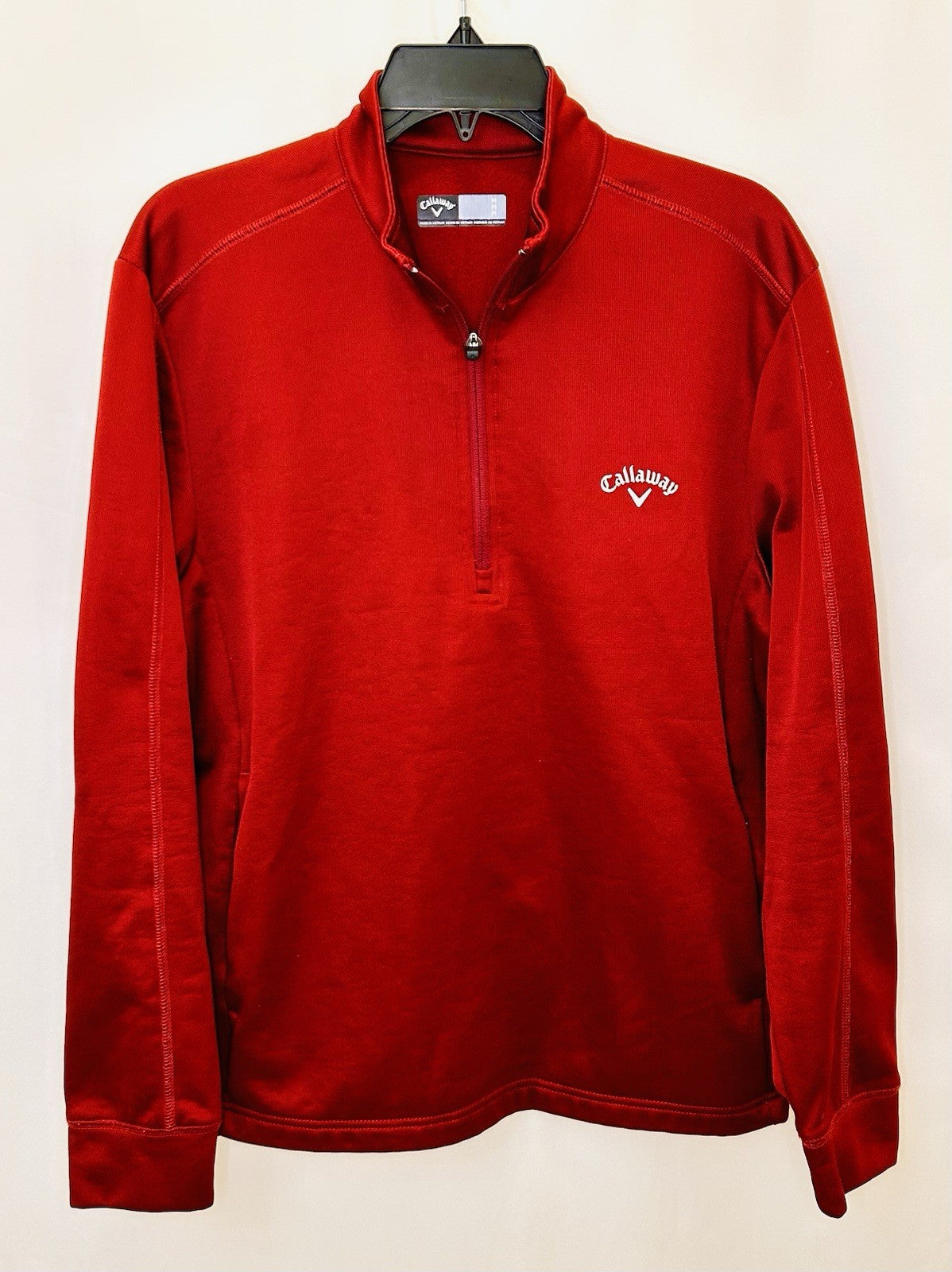 CALLOWAY MENS LONG SLEEVE RED QUARTER ZIP GOLF PULLOVER - SIZE M Medium
