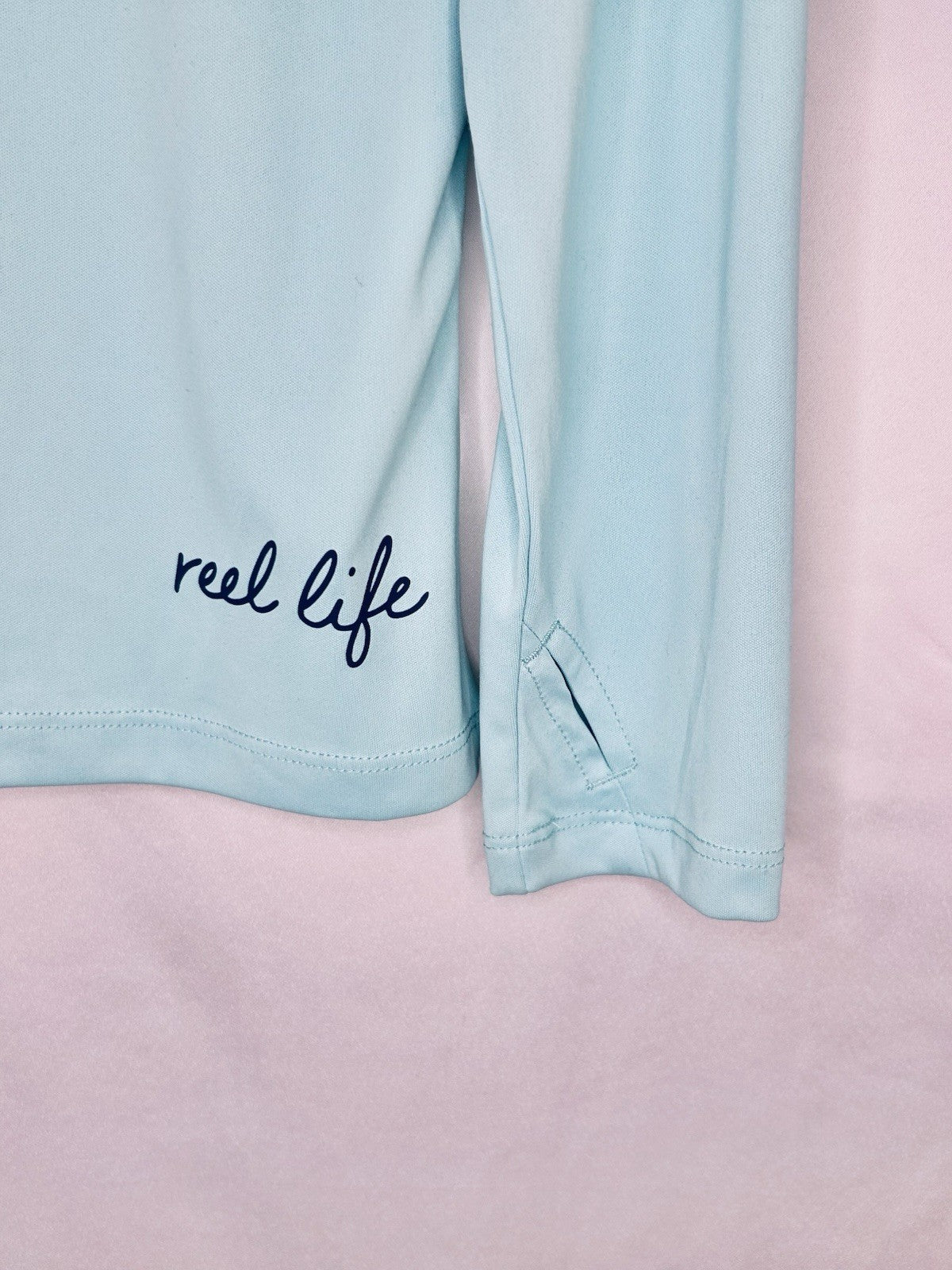 Reel Life Women's Sun Defender Round Neck Long Sleeve UV Top Blue Medium