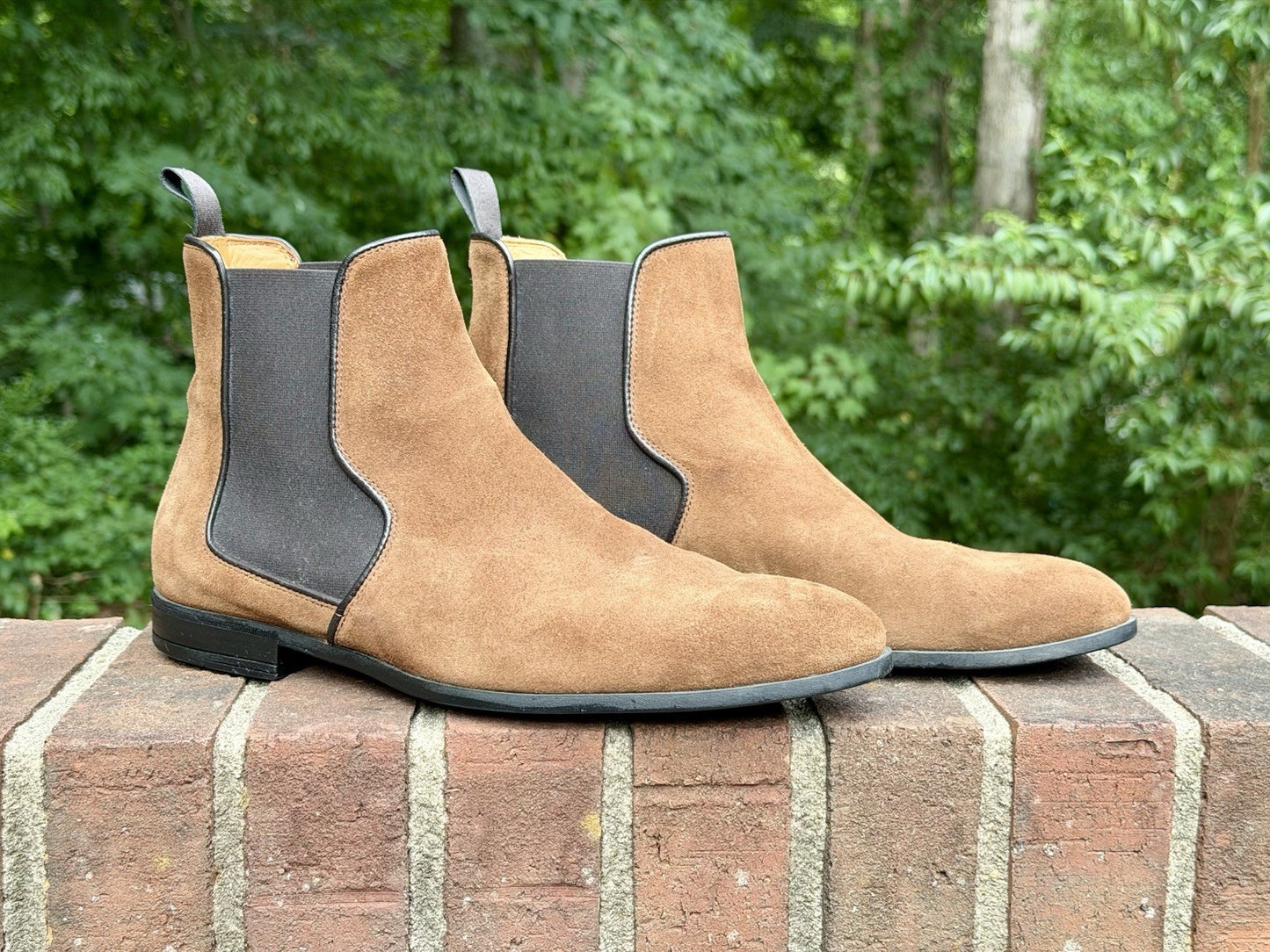 Harrys London Mark Chelsea Boots Suede Brown Men's Size 43 US 10 ($550+ New)