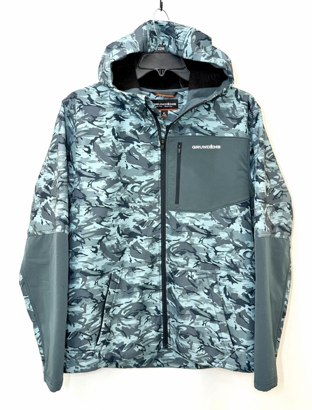 Grundéns Bulkhead Tech Fleece Jacket Mens Size XL Camo Hooded Fishing