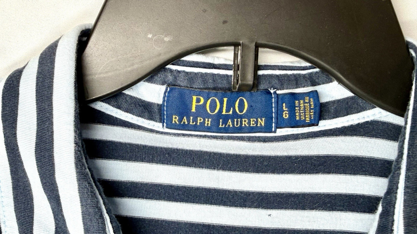 POLO RALPH LAUREN MEN'S SOFT KIND ONE POCKET STRIPED POLO SHIRT SIZE LARGE GREAT
