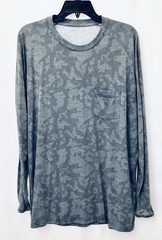 Huk Fishing Shirt Men’s Large Blue Camouflage Performance Outdoor Fishing
