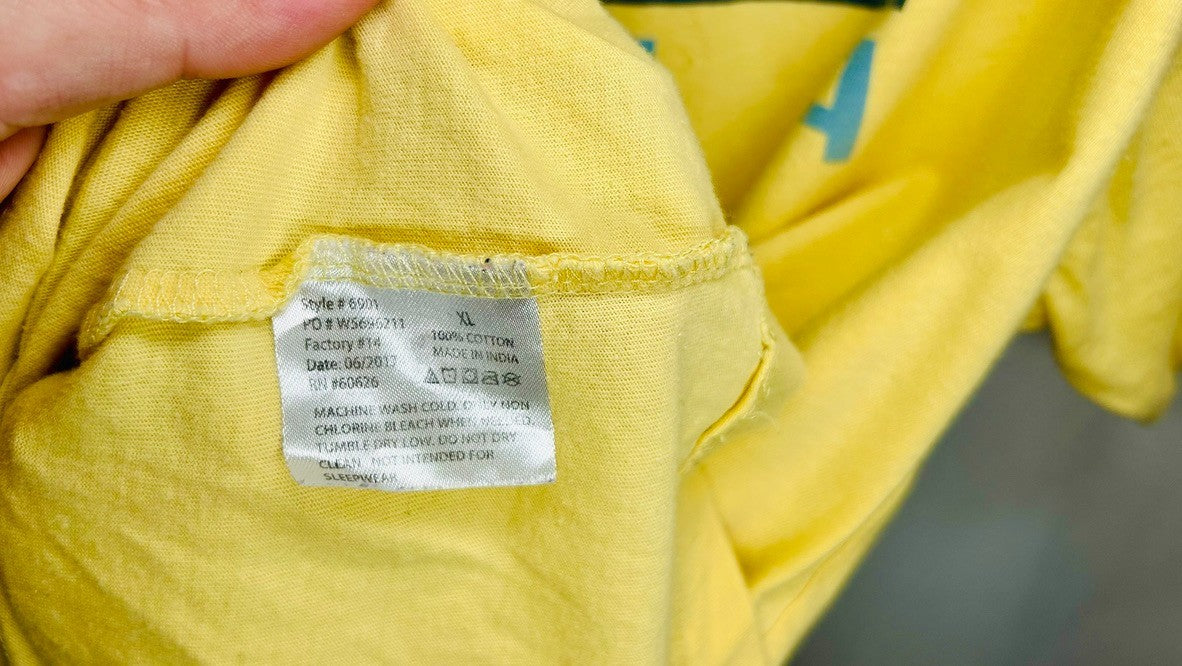 Costa Short Sleeve Yellow Cotton Logo T-Shirt Men's XL