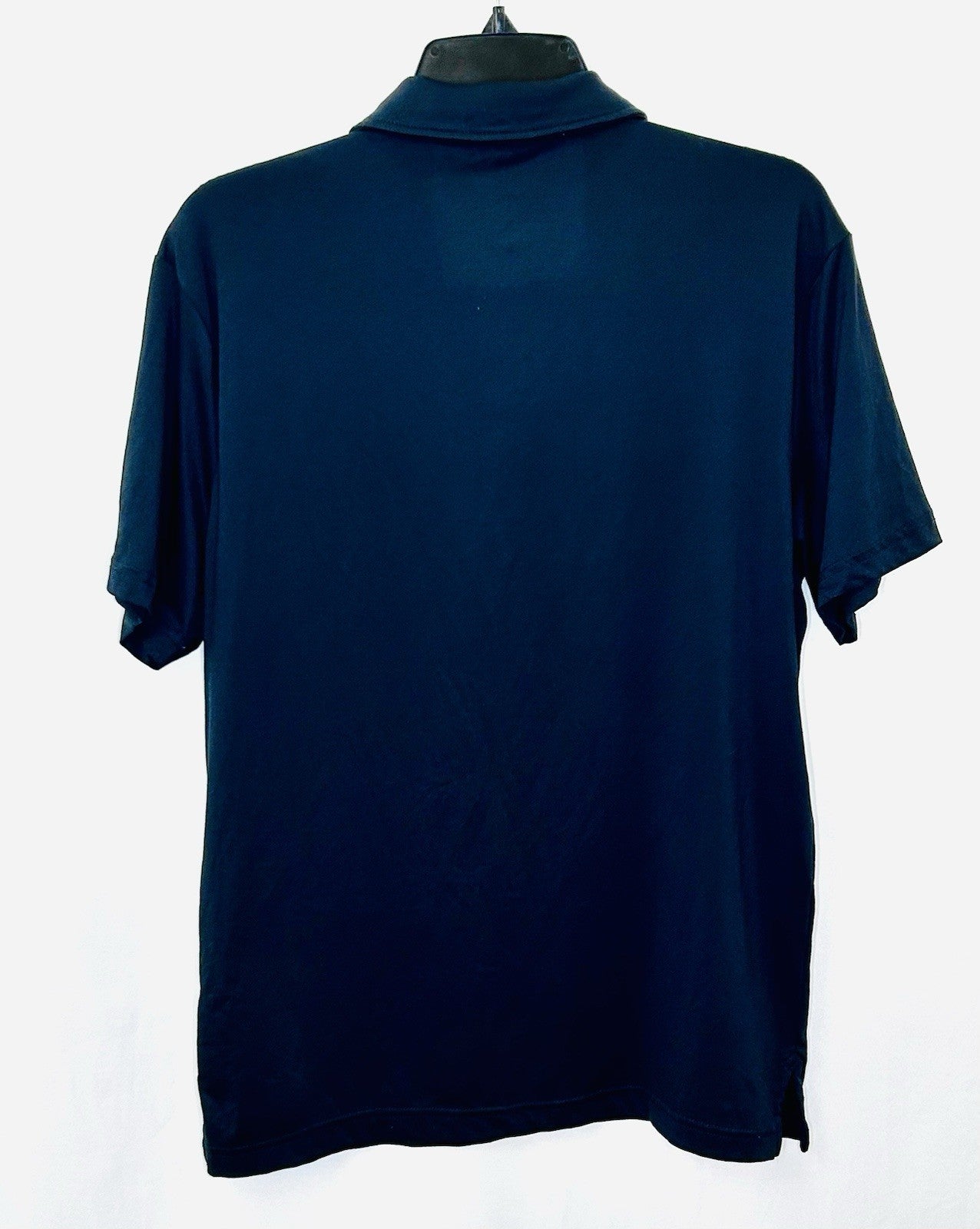 01 Algo Polo Shirt Mens Med Black Golf Rugby Lightweight Stretch Casual Preppy