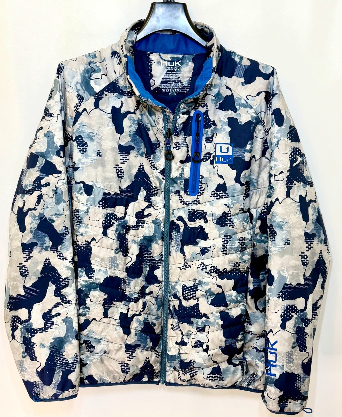 Huk Men's Icon X Puff Blue Camo Insulated Jacket / Size XL / $160 Retail