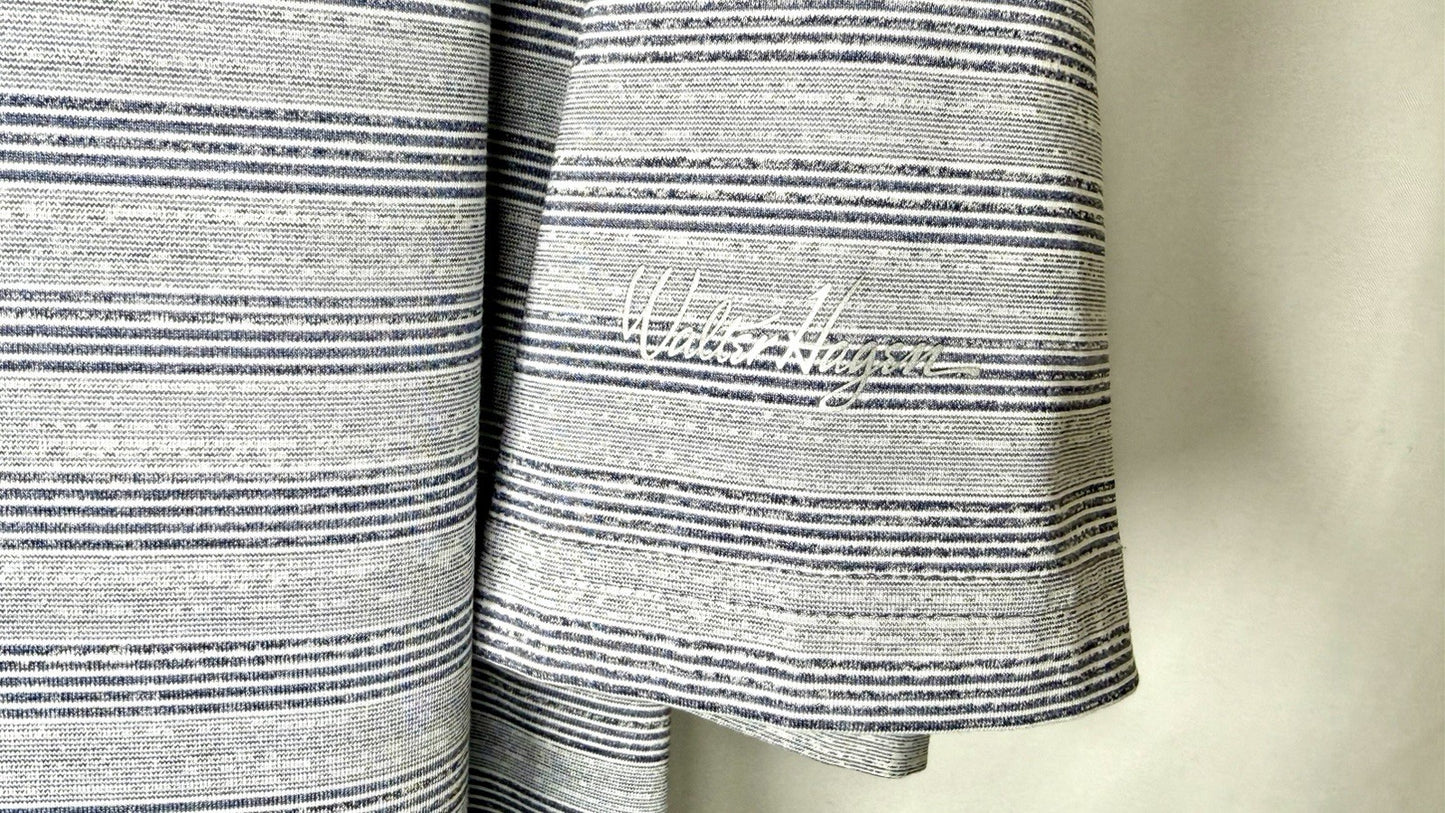 Walter Hagen Performance Golf Hawaiian Shirt / Size L / Gray Striped / 11 Majors