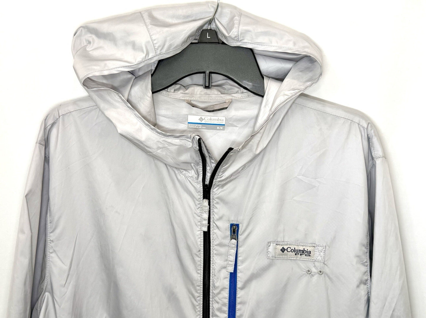Columbia Terminal Spray PFG Grey Windbreaker Lightweight Jacket Men's Medium