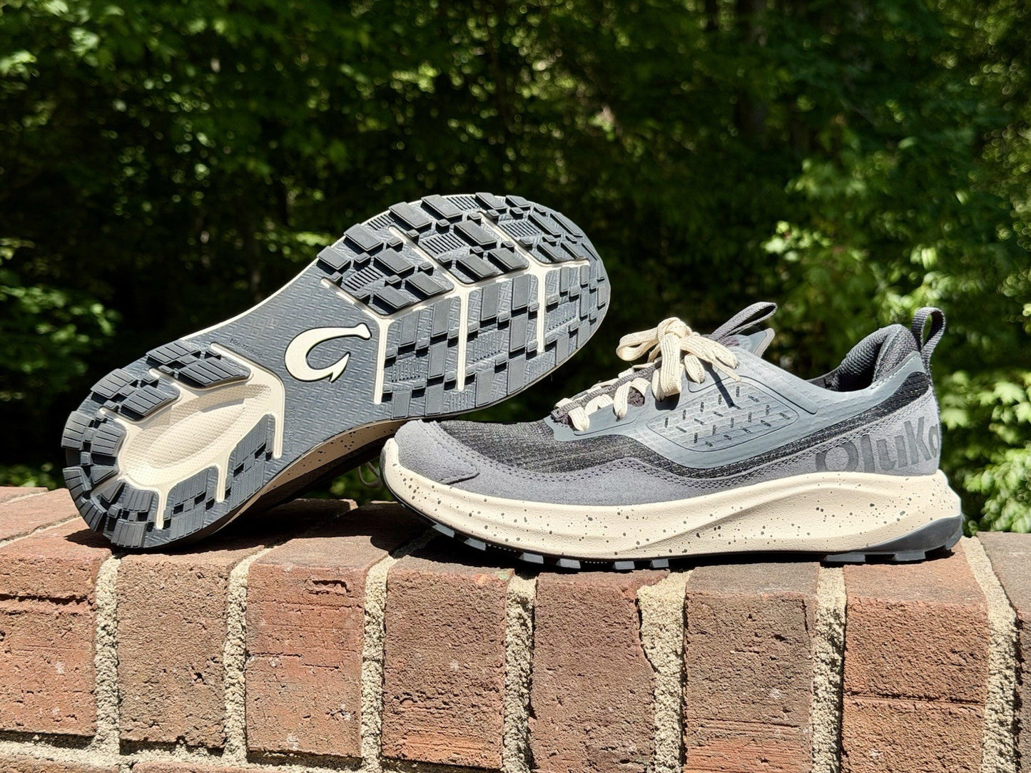OluKai Makiki Womens Size 9 Trail Running Shoes Dark Gray Suede Worn Once VGC
