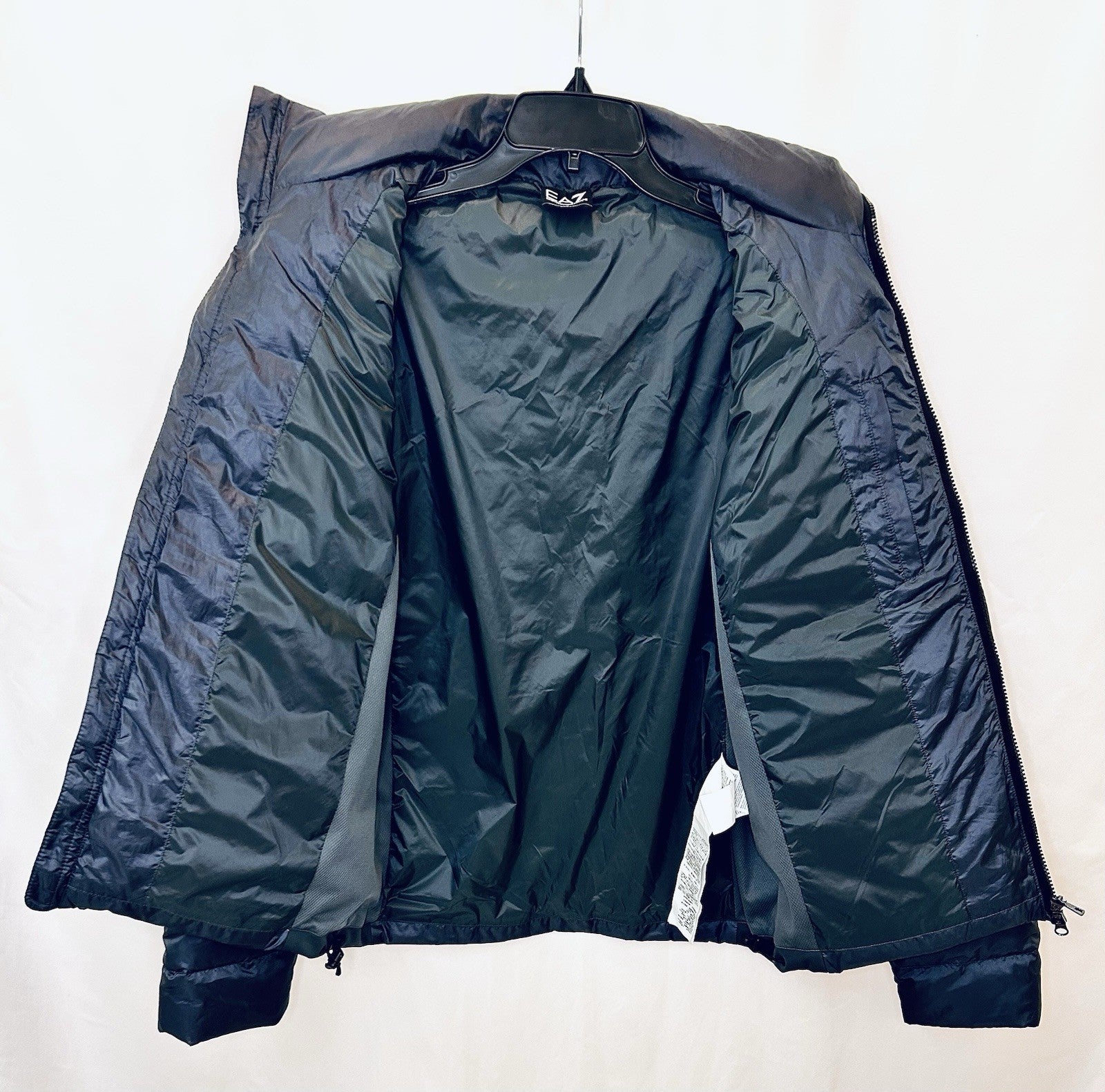 Emporio Armani EA7 Down Jacket Navy Quilted Mens Large With COA | $249 Retail