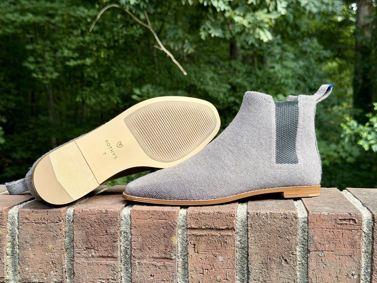 Rothy's The Merino Ankle Chelsea Boots Grey Wool Knit Mens/Womens Sz 7 NWOB $275