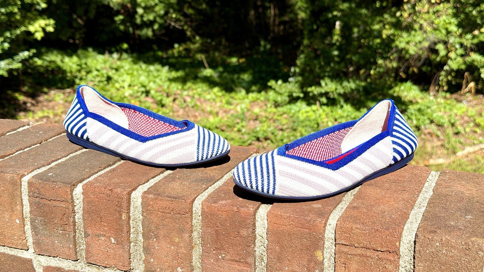 NWOT ROTHY’S Pink Mixed Stripe Flat Rare Retired Size US 6.5