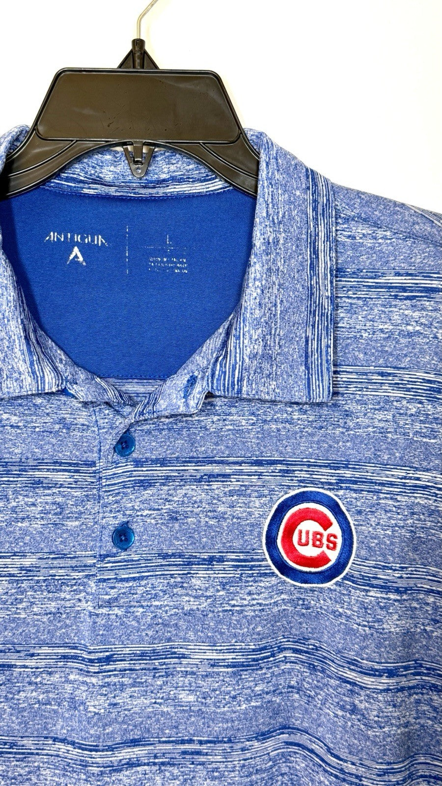 Chicago Cubs Antigua Polo Shirt Men’s Large Blue  MLB Baseball Fan Apparel Gear