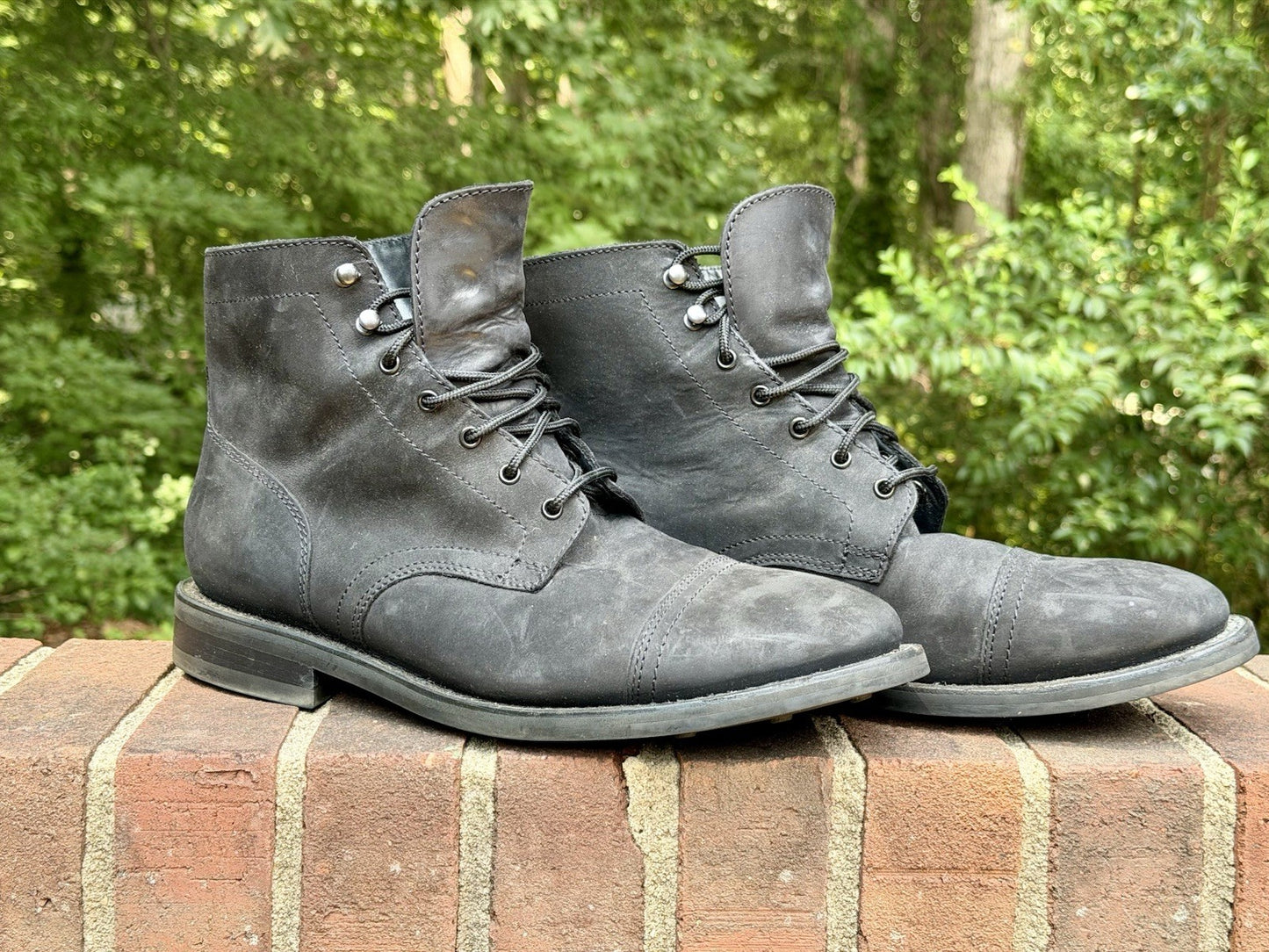 Thursday Boot Co Captain Black Matte Leather Cap Toe Boots Men's Size 12 Regular