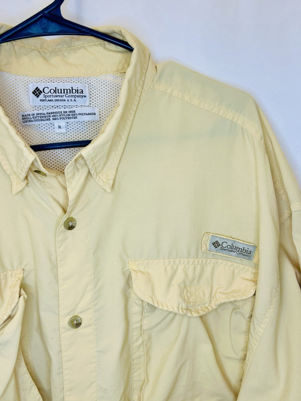 Columbia PFG Fishing Shirt Mens Size XL Vented Outdoors Beige/an