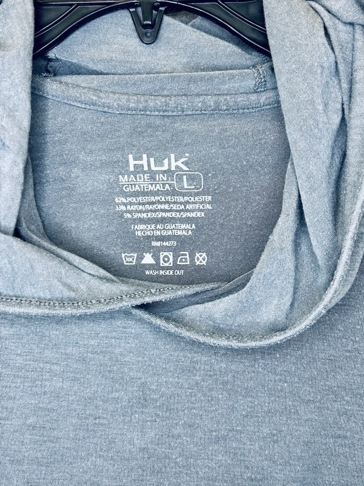 HUK Men's Waypoint Hoodie | Performance Long-Sleeve Shirt +50 UPF Size L Large