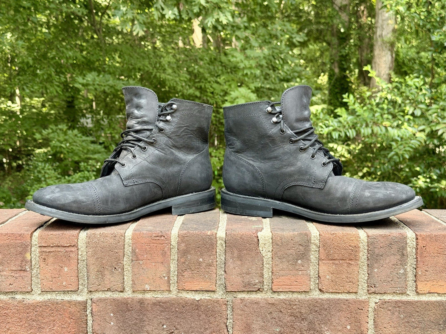 Thursday Boot Co Captain Black Matte Leather Cap Toe Boots Men's Size 12 Regular