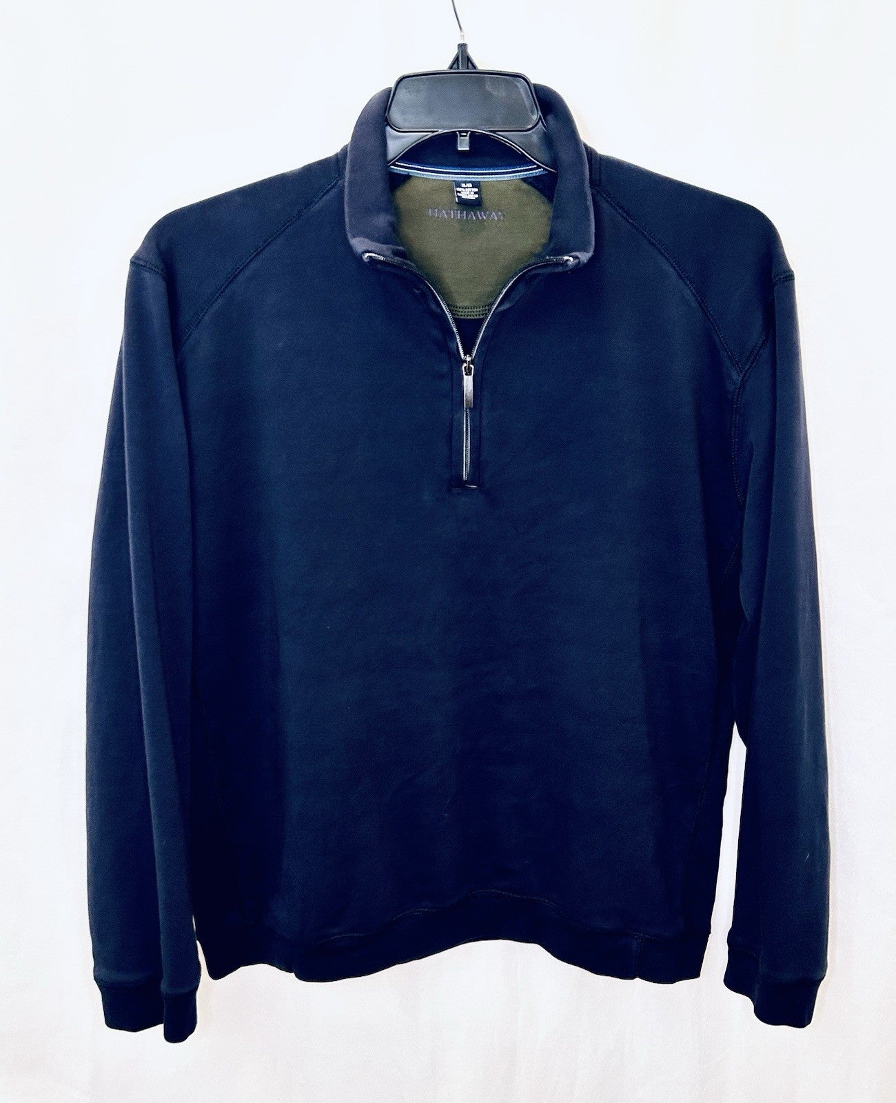 HATHAWAY  1/4 Zip Long Sleeve Pullover 100% Pima Cotton Size XL