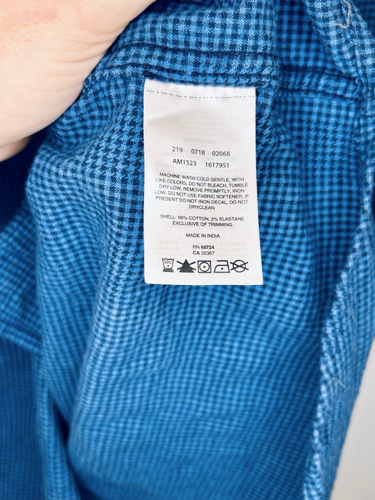 COLUMBIA SPORTSWEAR CO. Mens Size M Blue Plaid Flannel Shirt Cotton/Stretch