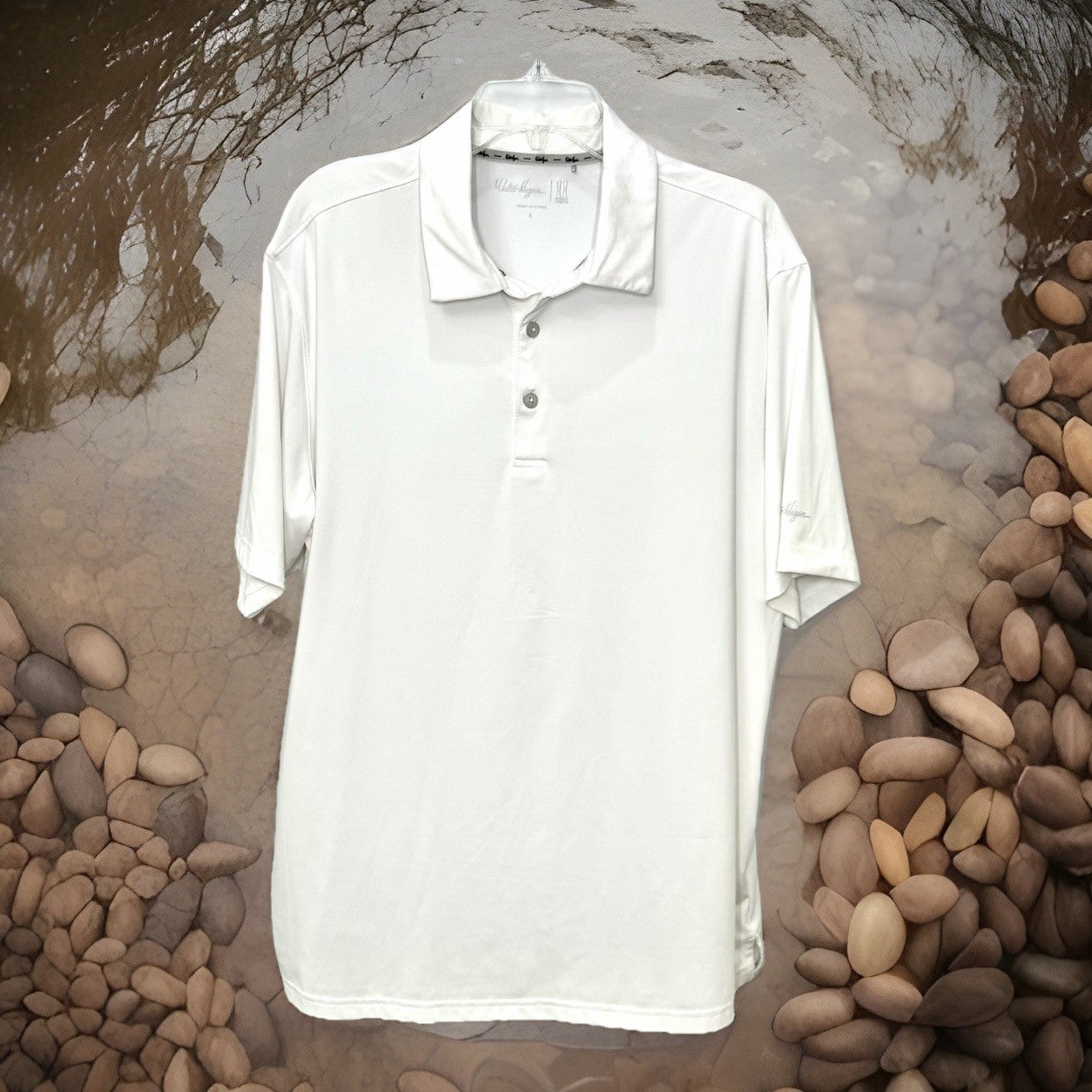 Walter Hagen Performance Golf Hawaiian Shirt Sz L White 11 Majors