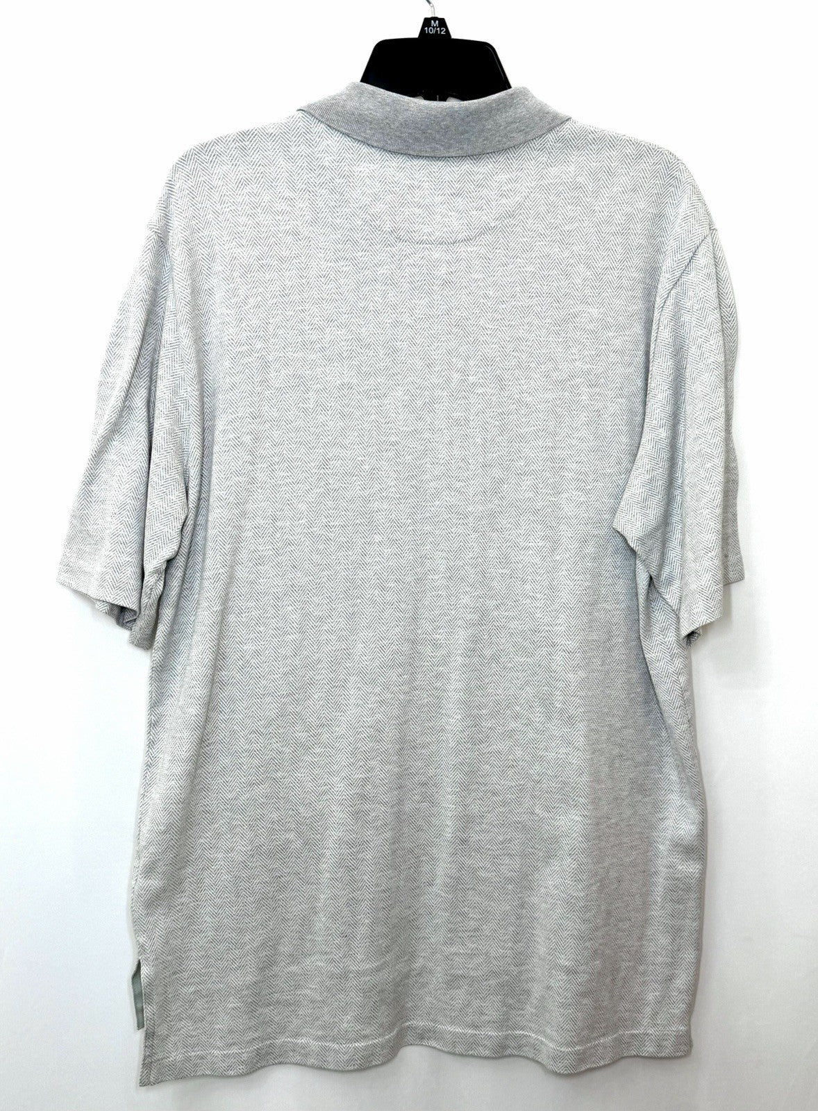 Polo Golf Ralph Lauren Pima Cotton Polo Shirt Men L Gray Herringbone Knit Luxury
