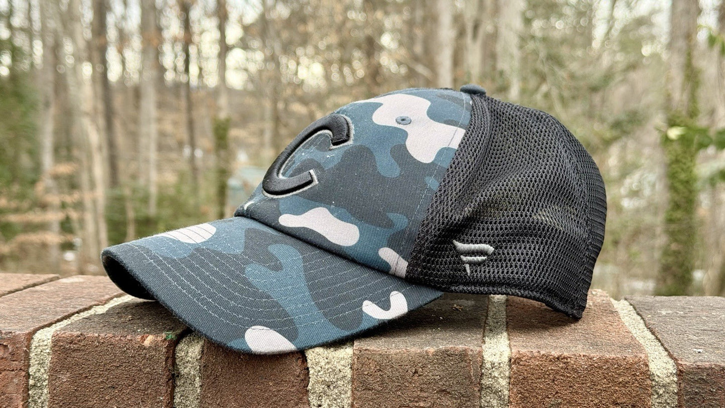 Chicago Cubs Fanatics Brand Camo Trucker Adjustable Hat Coordinates Patch