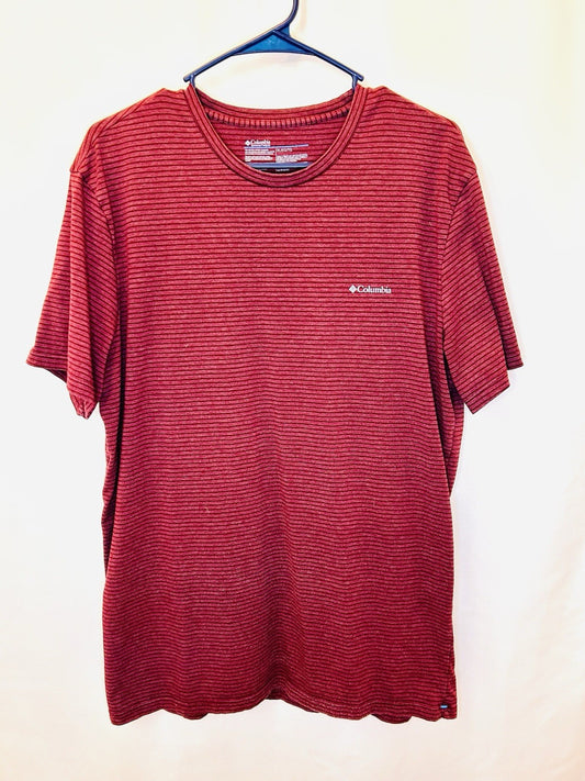 Columbia Sportswear Men’s XL Red Striped Super Soft Crew Neck T-shirt