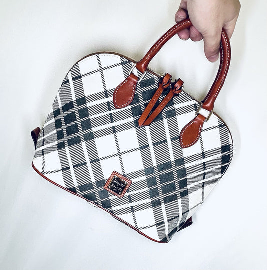RARE!!! NWOT DOONEY & BOURKE Harding Zip Zip Satchel Plaid Medium Purse HandBag
