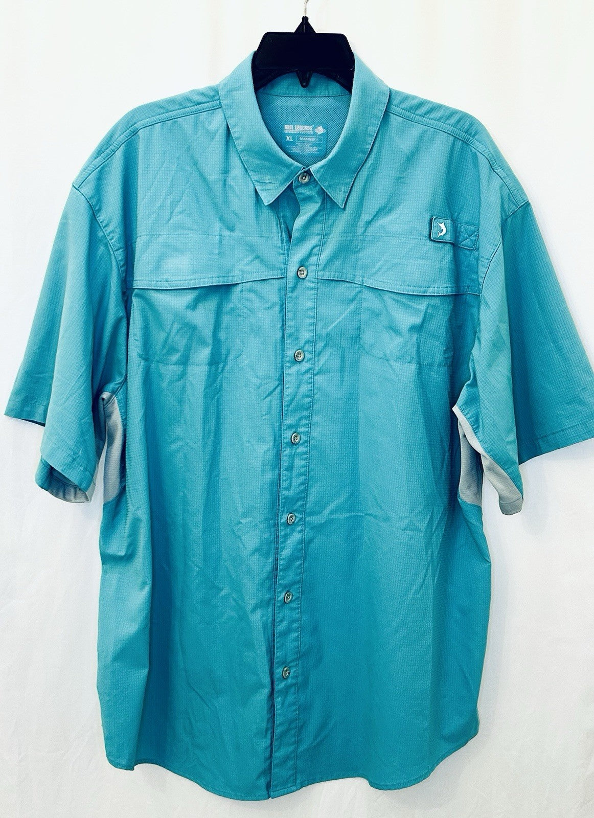 Reel Legends Mariner Shirt Men’s XL / Turquoise / Vented Short Sleeve / Fishing