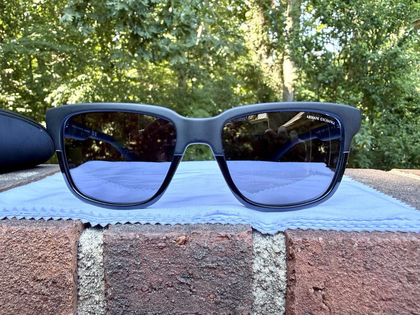Armani Exchange AX4026S Sunglasses Men Matte Dark Blue Grey Lens 56mm 812287 3N