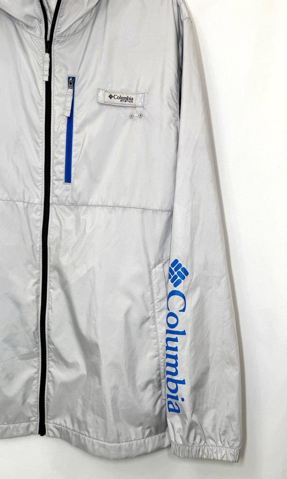 Columbia Terminal Spray PFG Grey Windbreaker Lightweight Jacket Men's Medium