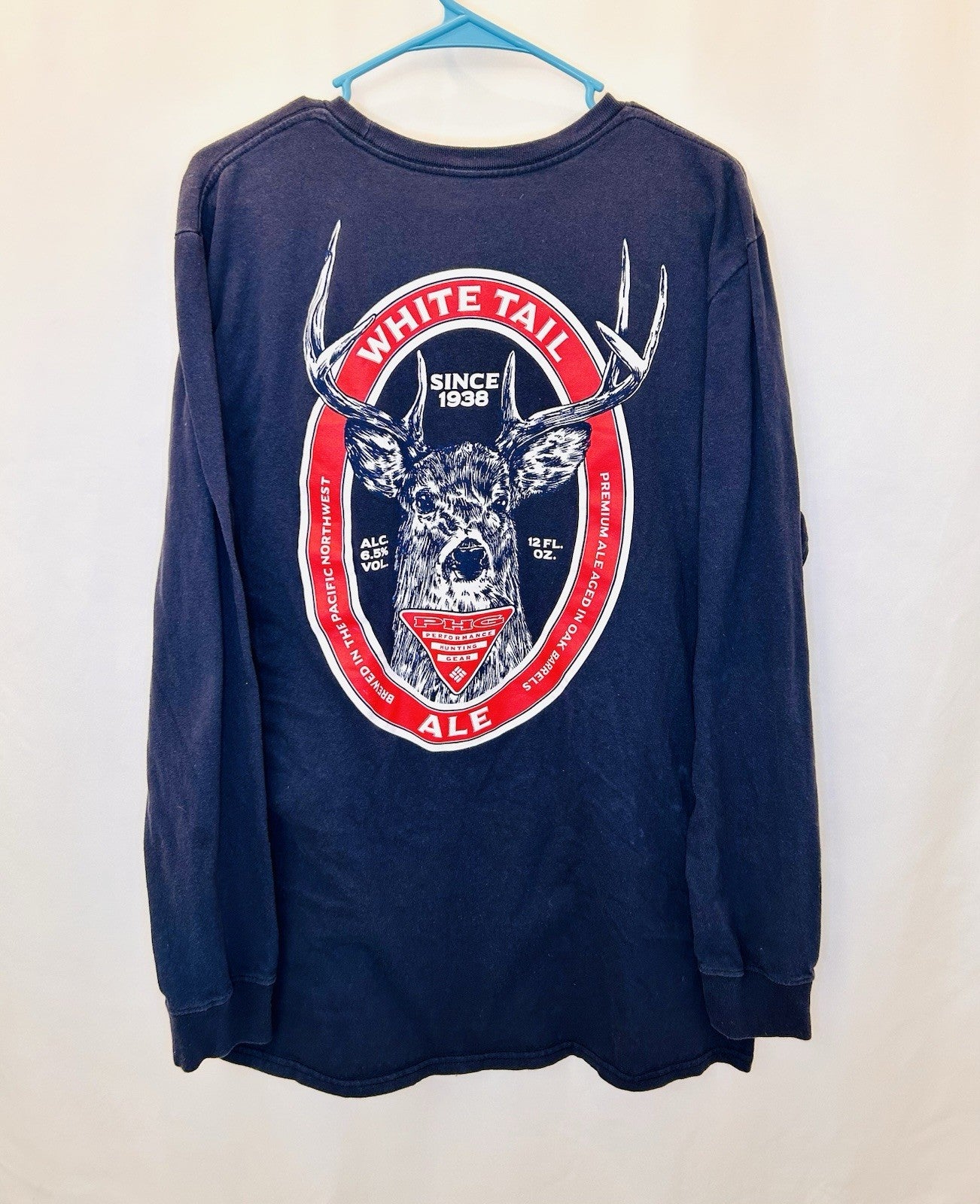 Columbia Men’s PFG Sportswear Long Sleeve T-Shirt Large | White Tail Ale