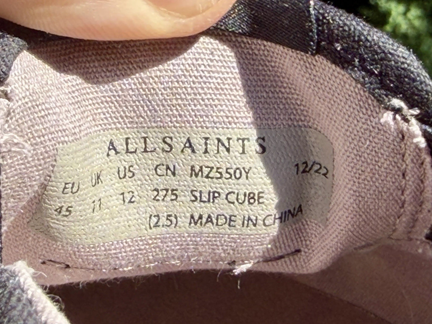 Allsaints London Spitalfields Slip On Cube Low Top Sneakers Men's 12 US 45 EU