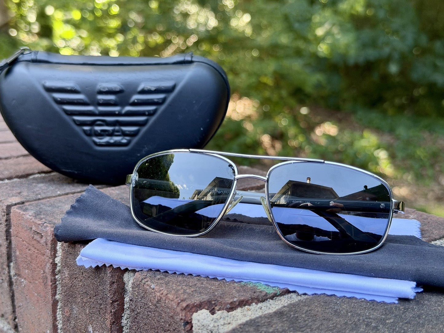 Emporio Armani EA9820/S Sunglasses Gunmetal 60 15 135 Men's w/ Hard Case