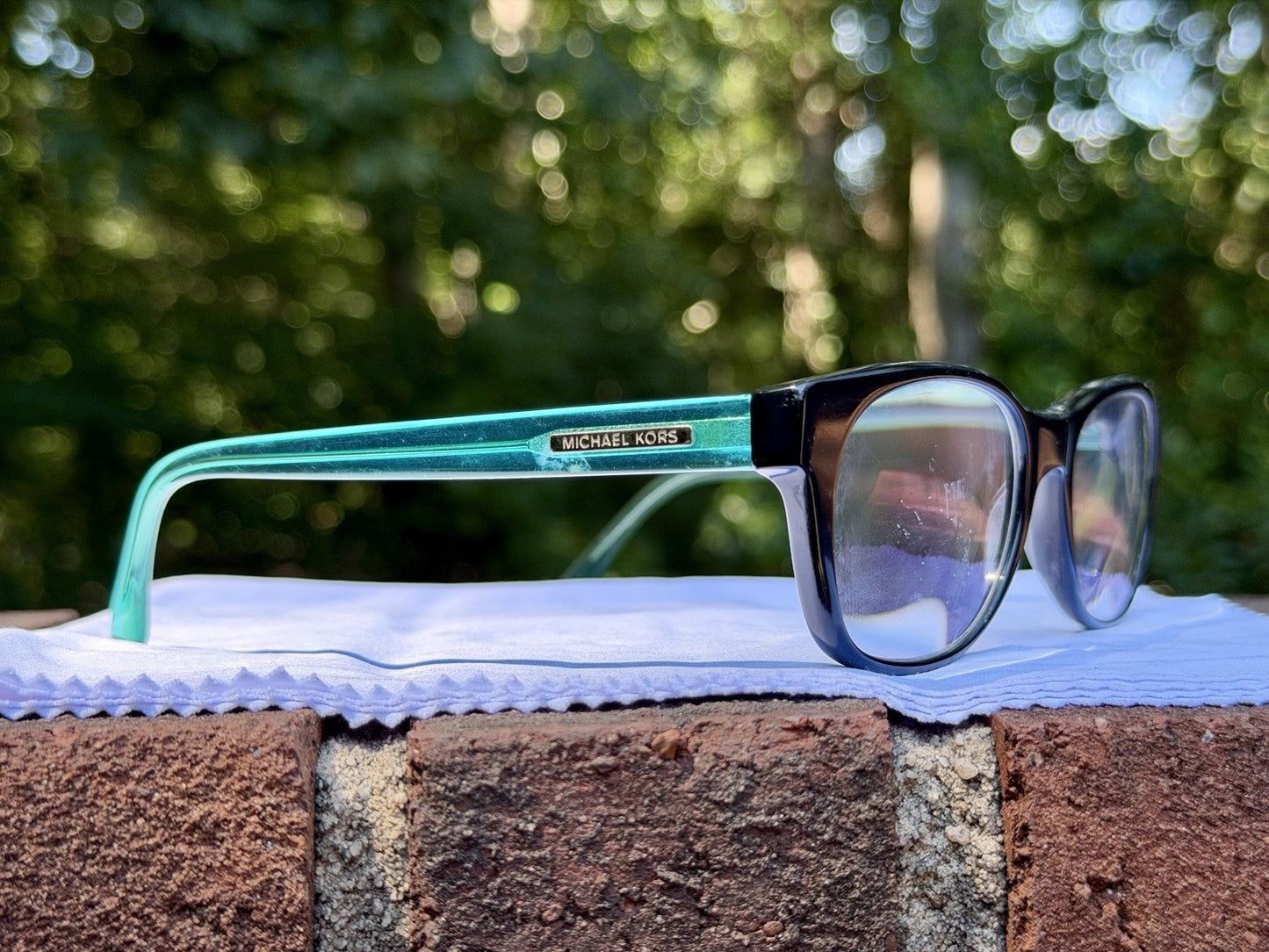 Michael Kors MK282 001 Black Aqua Teal Crystal Eyeglasses Frames Only 51-18-135