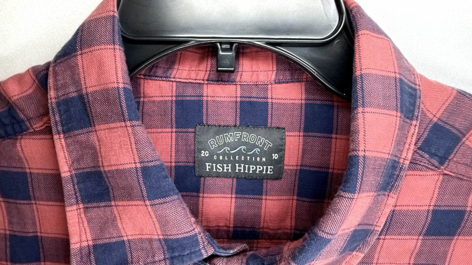 Fish Hippie Rumfront 2010 Collection Plaid Long Sleeve Button up Large Shirt