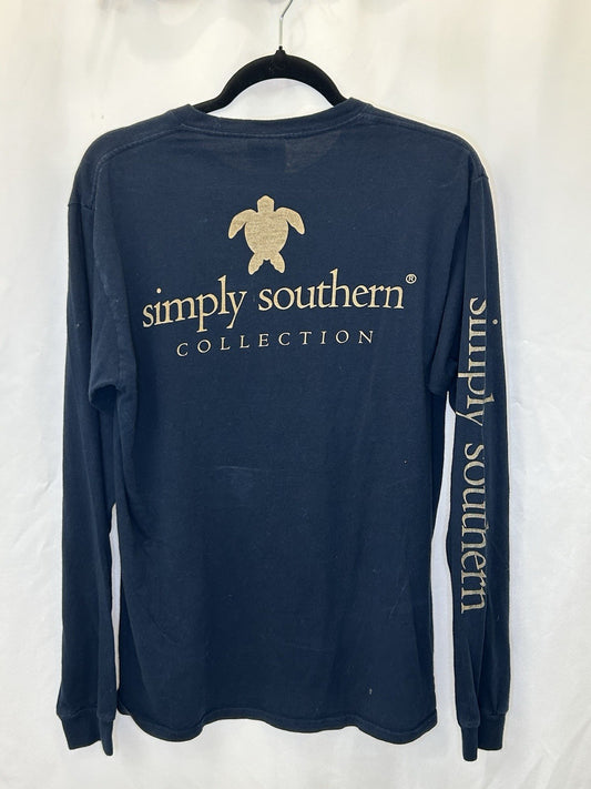 Simply Southern Turtle Logo Logo Adult Long Sleeve T-shirt-Navy-Medium