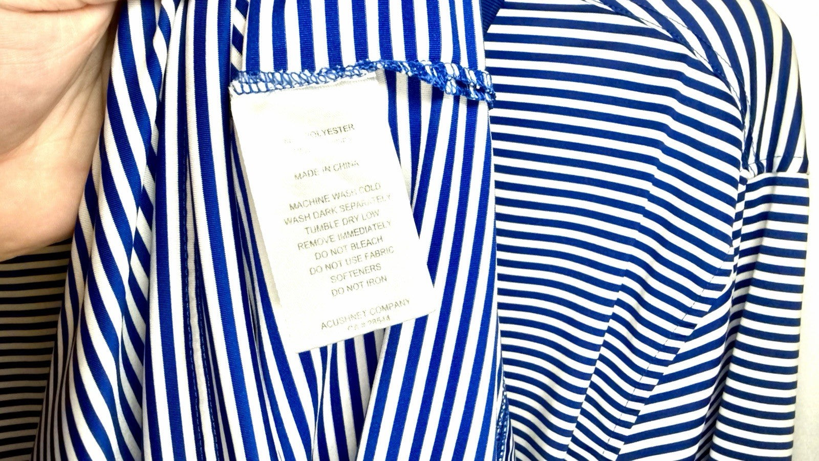 FootJoy FJ Blue & White Stripe Short Sleeve Mens Size M Golf Polo Active Shirt