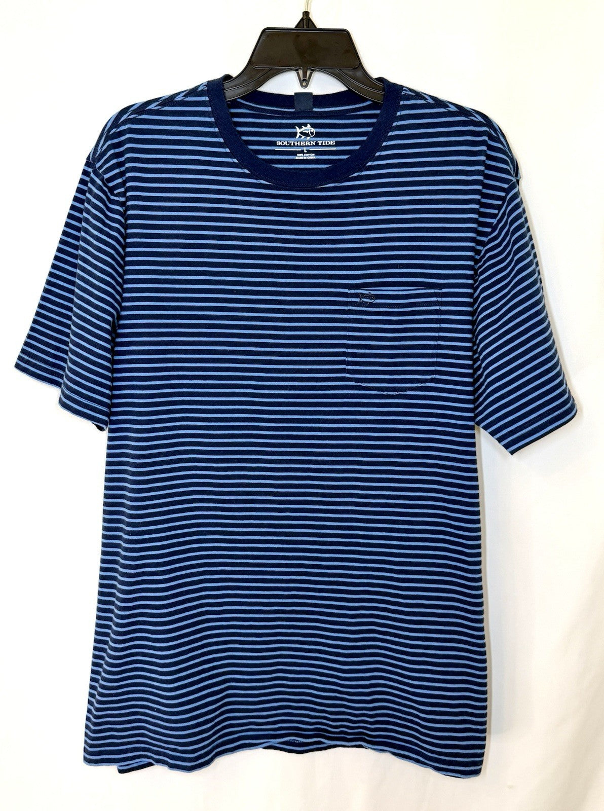 Southern Tide Men’s Stripe Skipjack S/S Tee True Navy Size Large MSRP $44.00