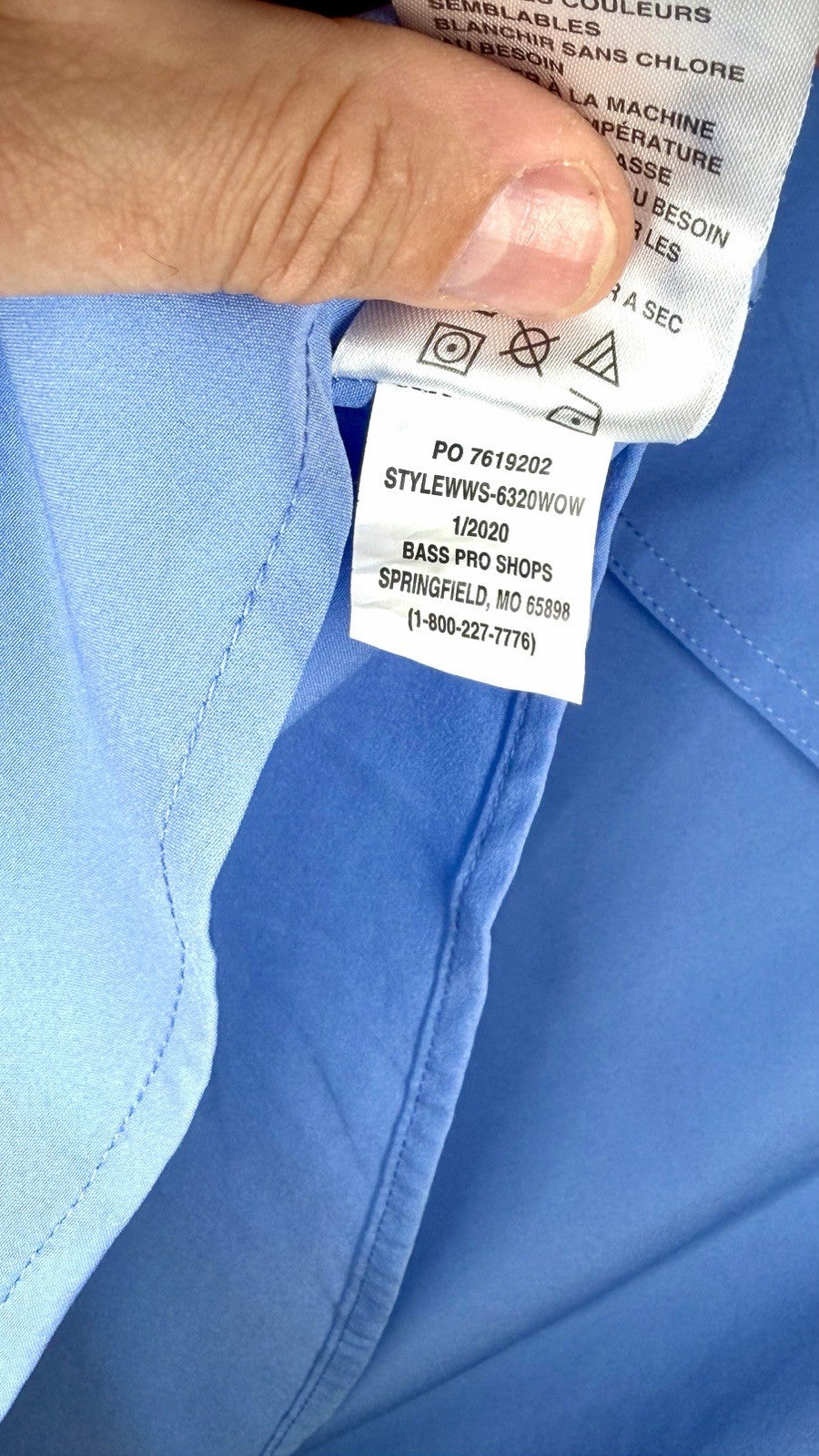 World Wide Sportsman Fishing Shirt Men’s L Periwinkle Vented Short Sleeve Button