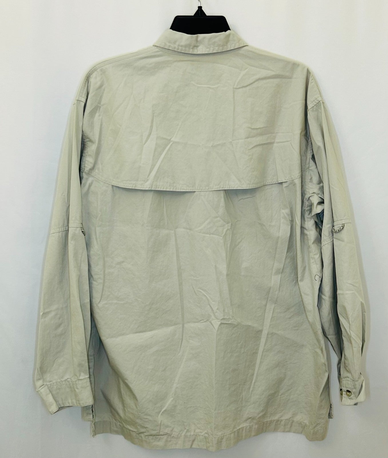 Columbia PFG Beige Long Sleeve Fishing Shirt Mens Size Large Vented Outdoors `