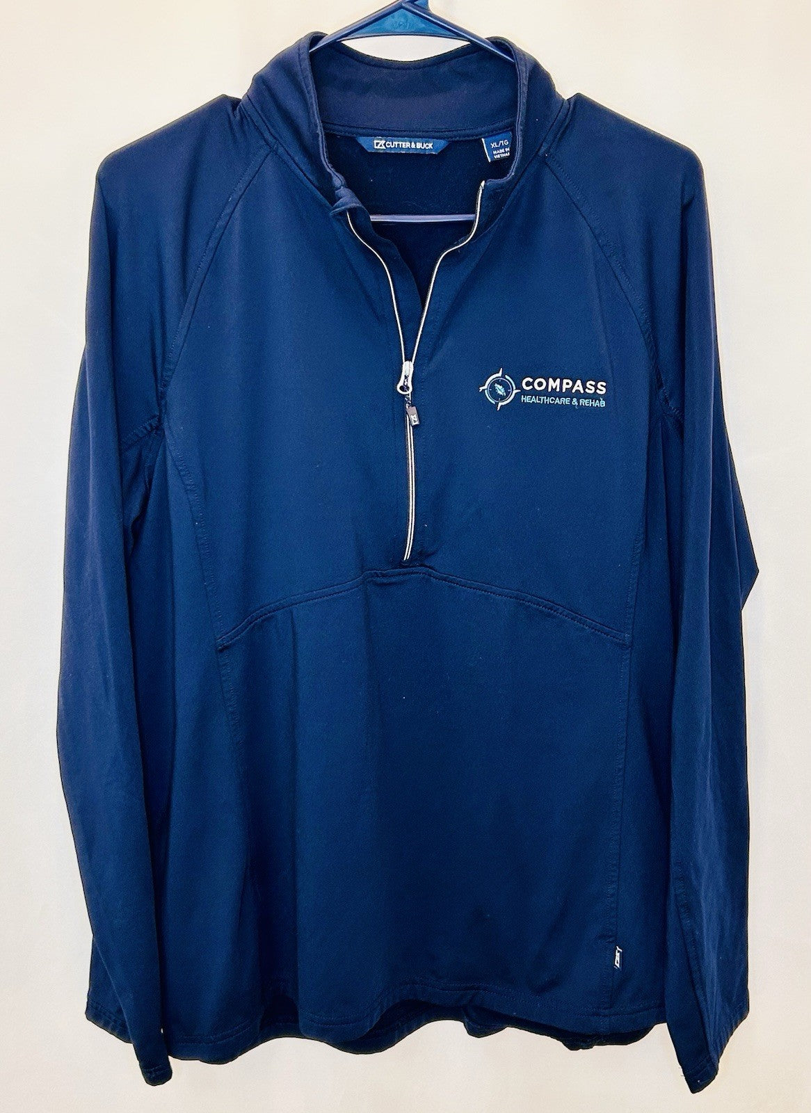Cutter & Buck Traverse Stretch Eco 1/4 Zip Womens Pullover /$129 New / Navy / XL