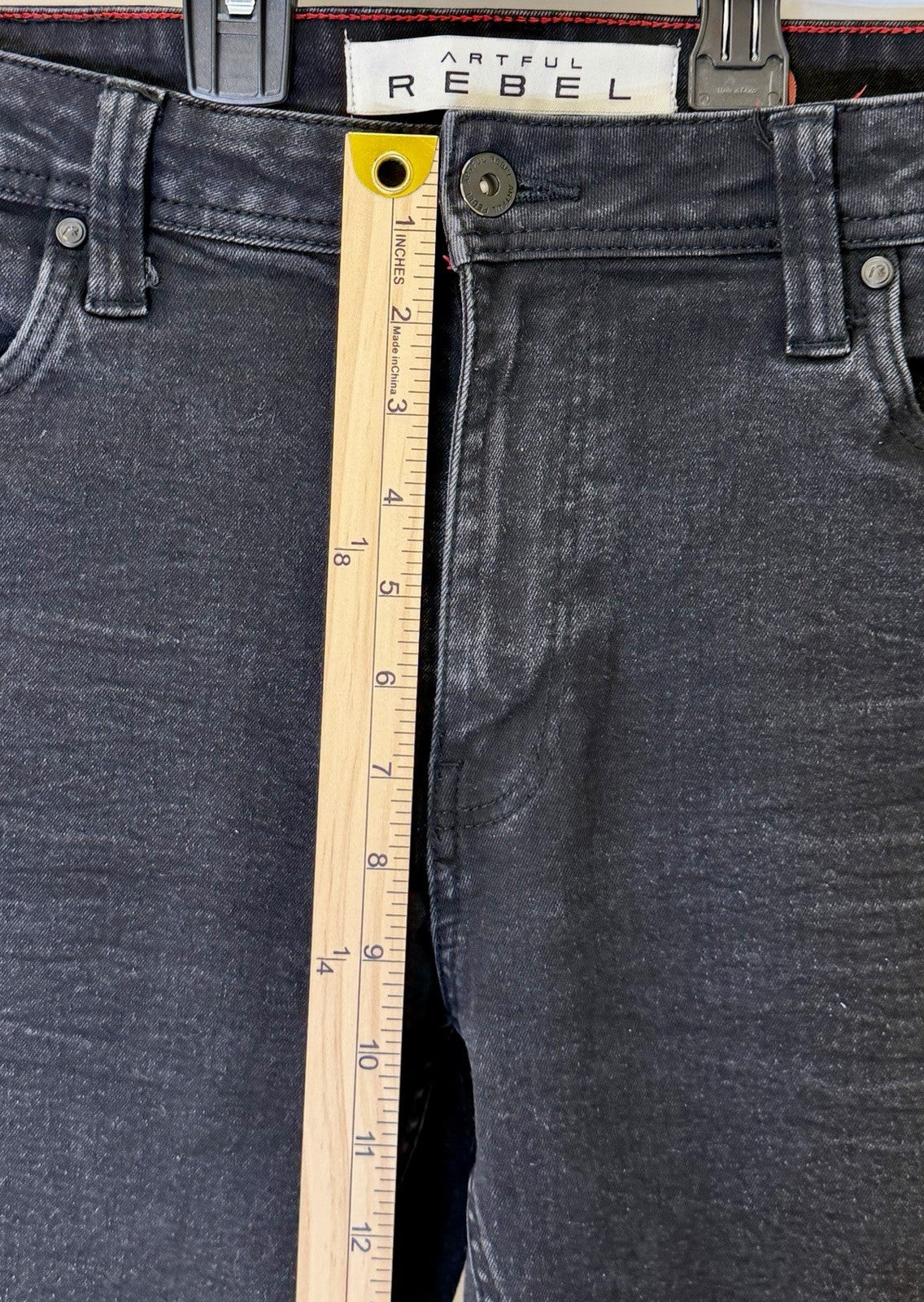 Artful Rebel Jeans Mens 34x32 Black Jax Slim Fit Straight Leg Stretch NWOT