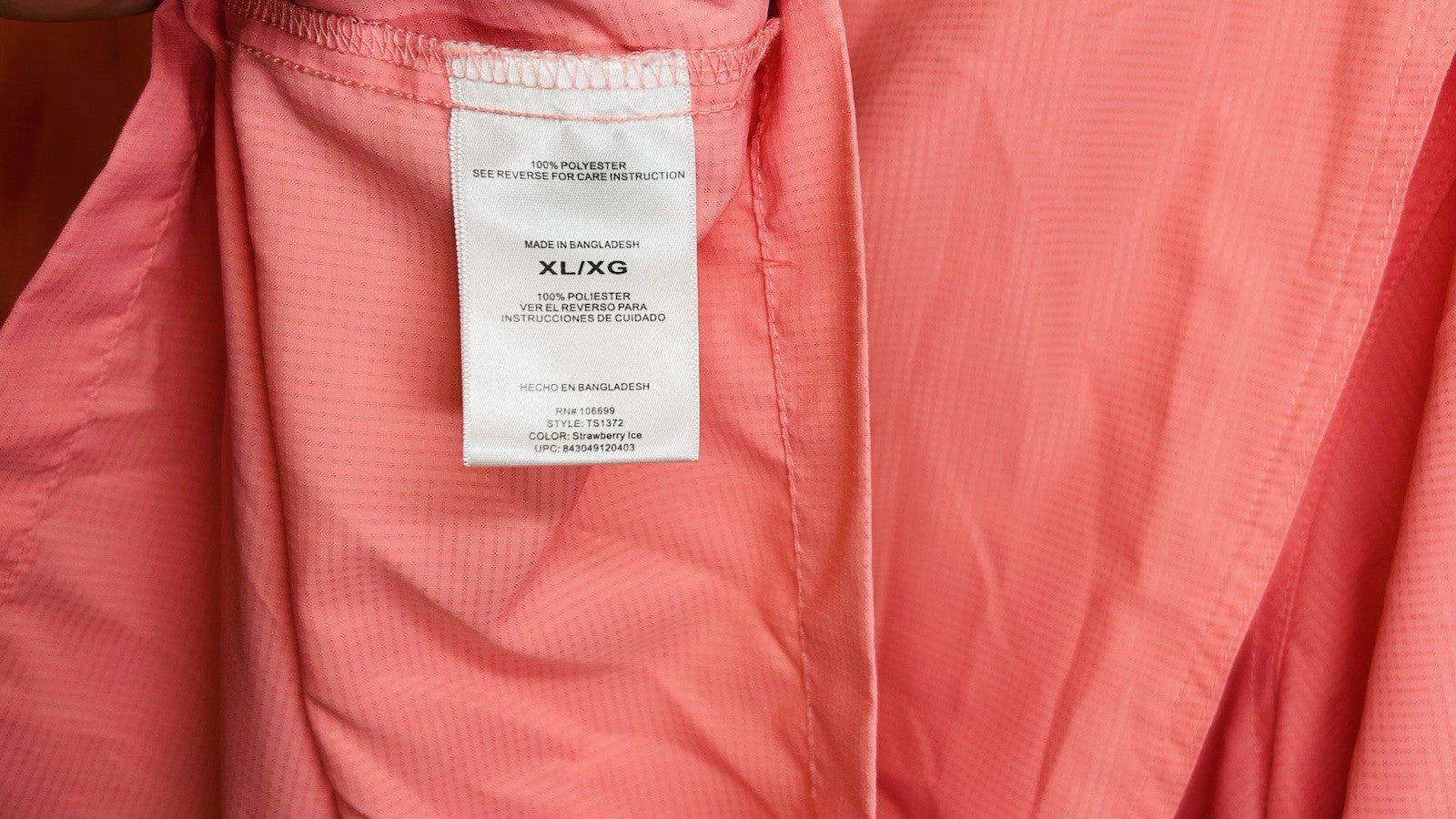 Habit Mens Short-Sleeve Button-Front Shirt, Salmon Red, UPF 40+, Size XL, EUC