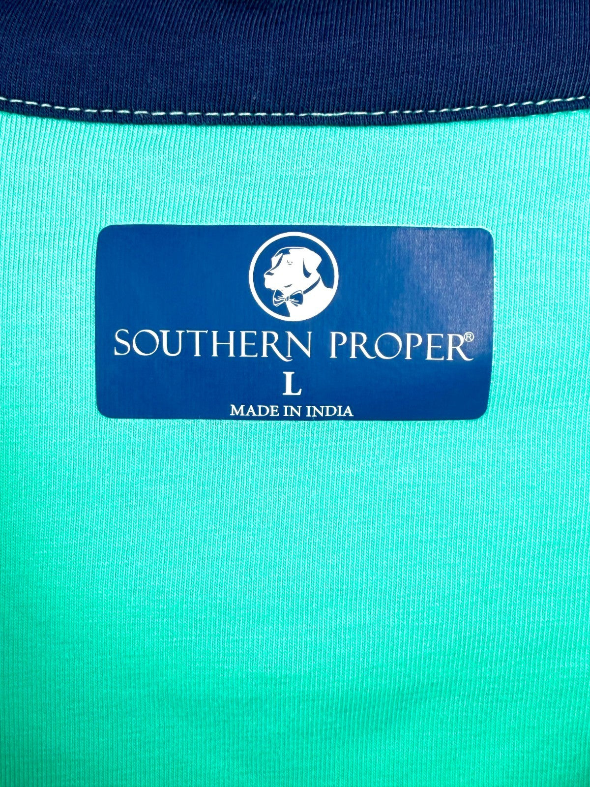 Southern Proper Men's Size Large L Polo Shirt Short Sleeve Mint Green Cotton