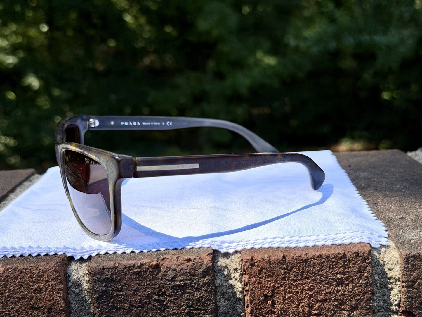 Prada SPR 15R HAQ-4J1 Sunglasses Tortoise Gray Plaque Square 60 18 140 Men Women