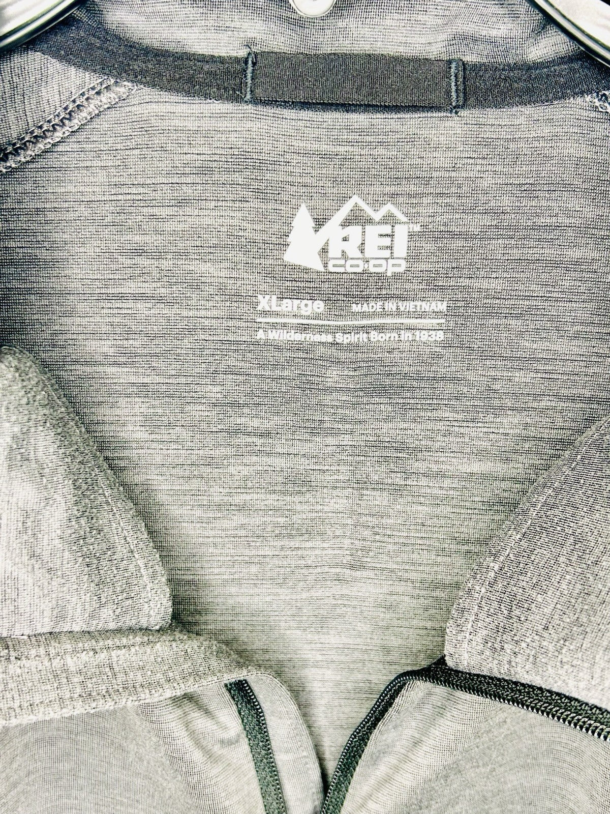 REI Co-Op Shirt Mens XL Gray 1/4 Zip Pullover Hiking Camping Outdoor Wilderness