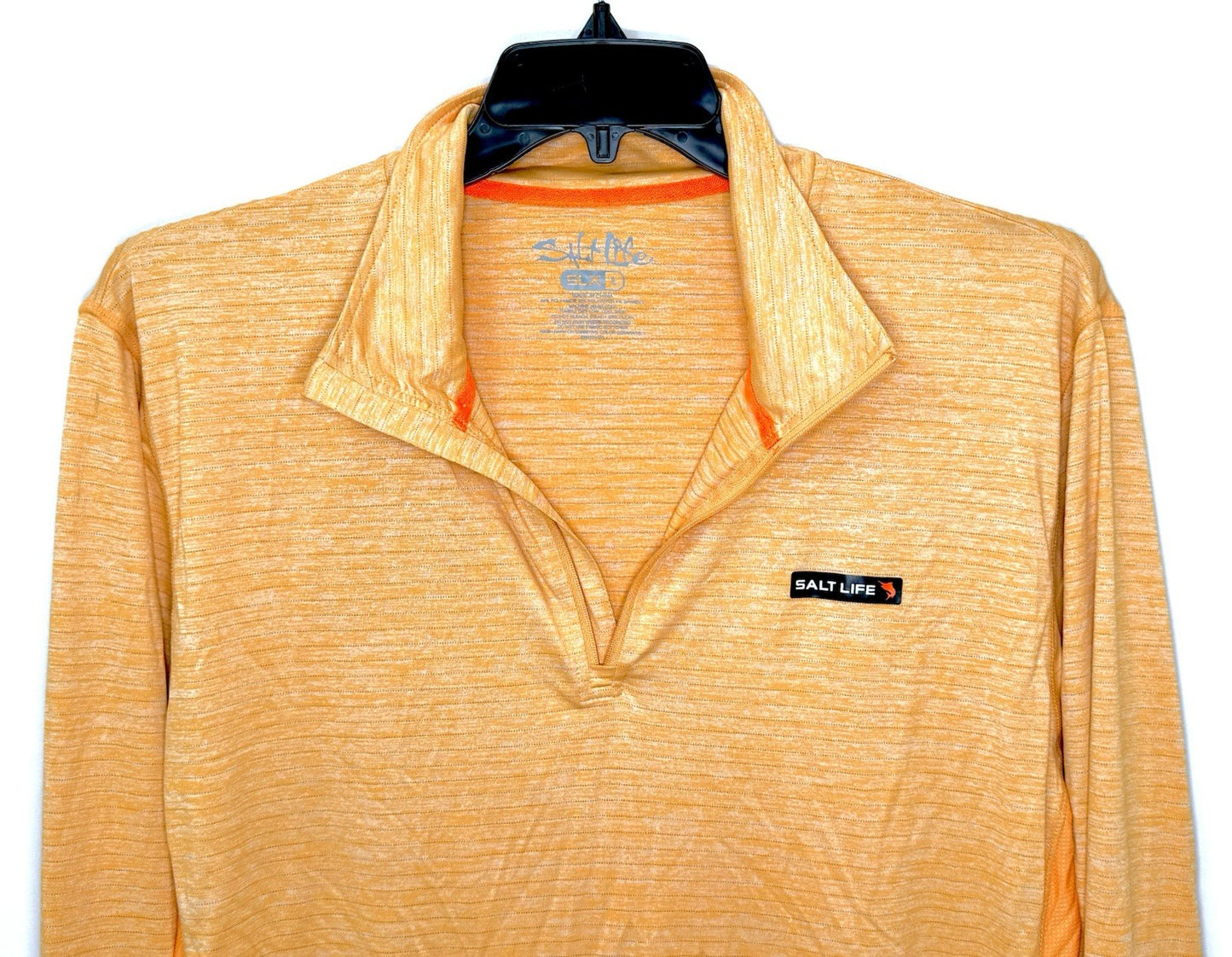 Salt Life Performance SLX Uvapor 1/4 Zip Pullover Orange Size L (Missing Zipper)