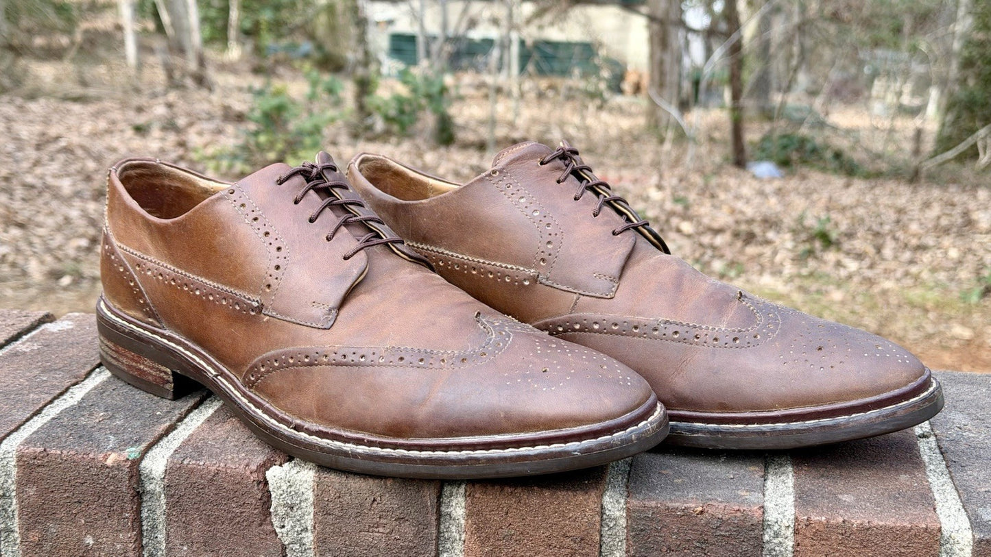 Cole Haan Men's Warren Welt Wingtip Oxford Brown Leather Size 11.5 M